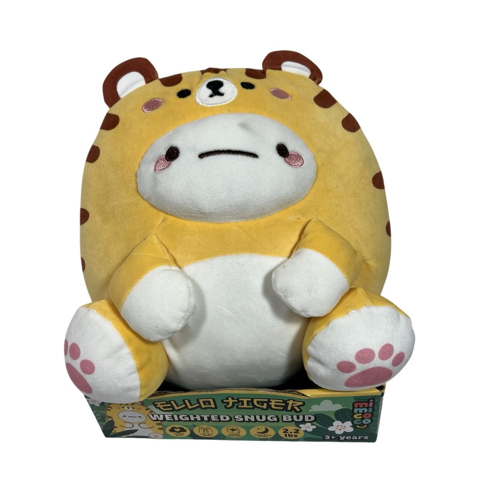 NEW Mimicoco Weighted Snug‎ Bud "Ello Tiger" Doll Plush Stuffed Animal 12X12